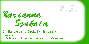 marianna szokola business card